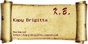 Kapy Brigitta névjegykártya